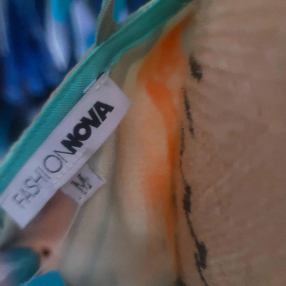 Turquoise and burnt Orange silk sexy dress